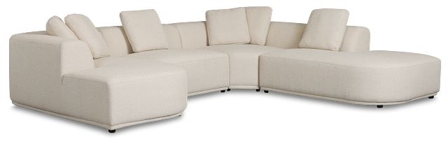 Catalina Beige Fabric Medium Left Chaise Sectional