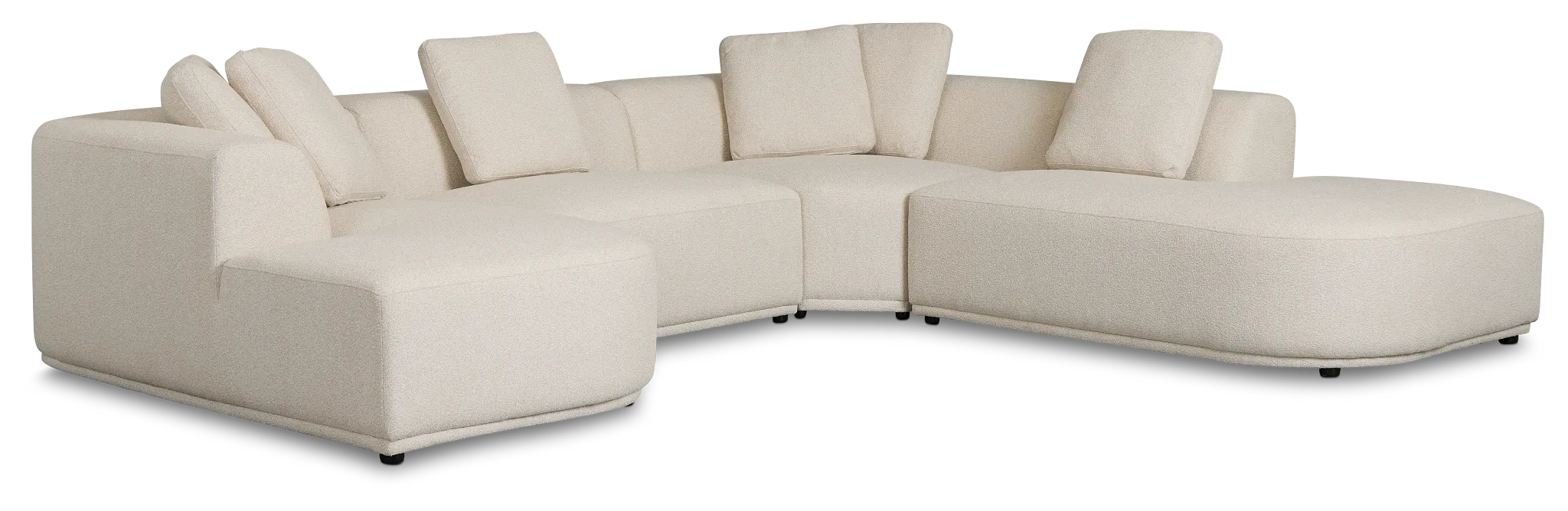 Catalina Beige Fabric Medium Left Chaise Sectional