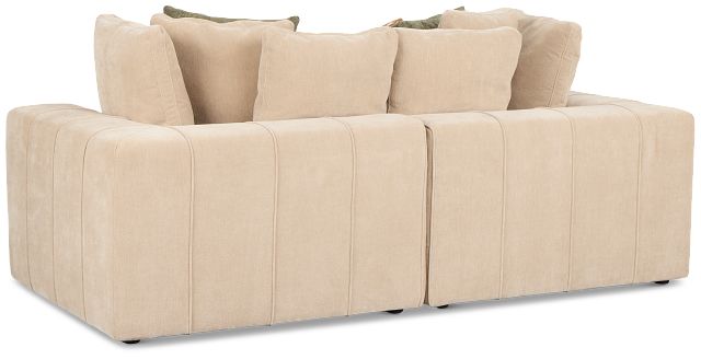 Cruz Light Beige Fabric 2 Piece Modular Sofa