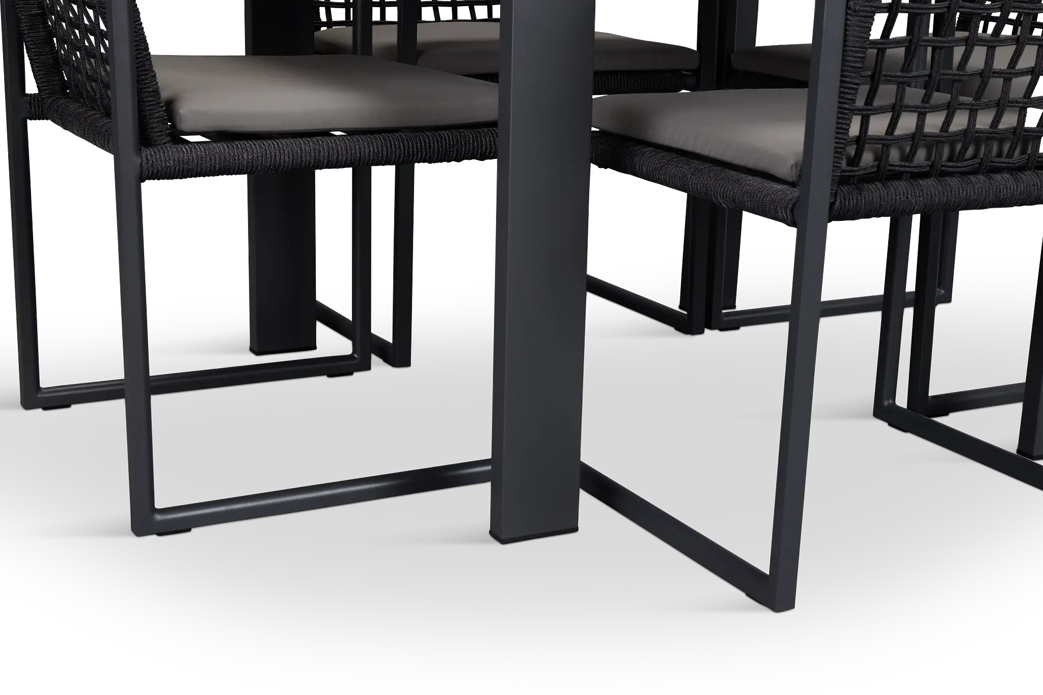 Sunrise Dark Gray 35" Square Table & 4 Teak Arm Chairs Sunrise Dark Gray 35" Square Table & 4 Teak Arm Chairs