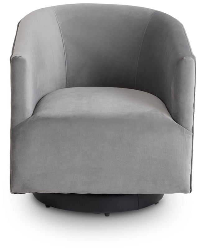 Charlotte Dark Gray Velvet Swivel Accent Chair (3)