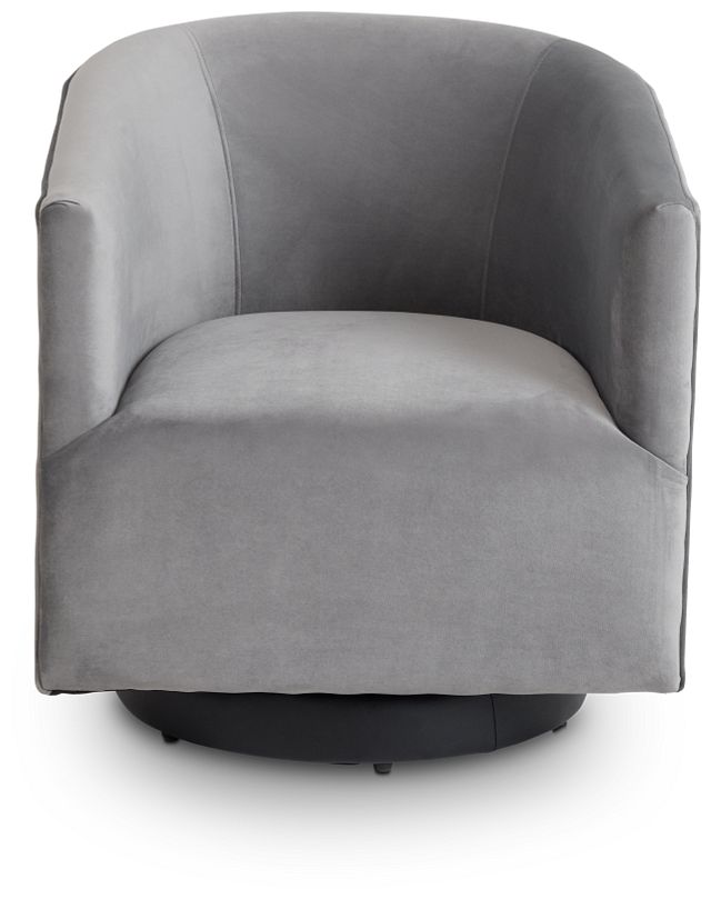 Charlotte Dark Gray Velvet Swivel Accent Chair