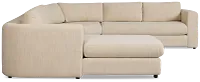 Alma Light Beige Fabric Medium Left Chaise Wedge Sectional