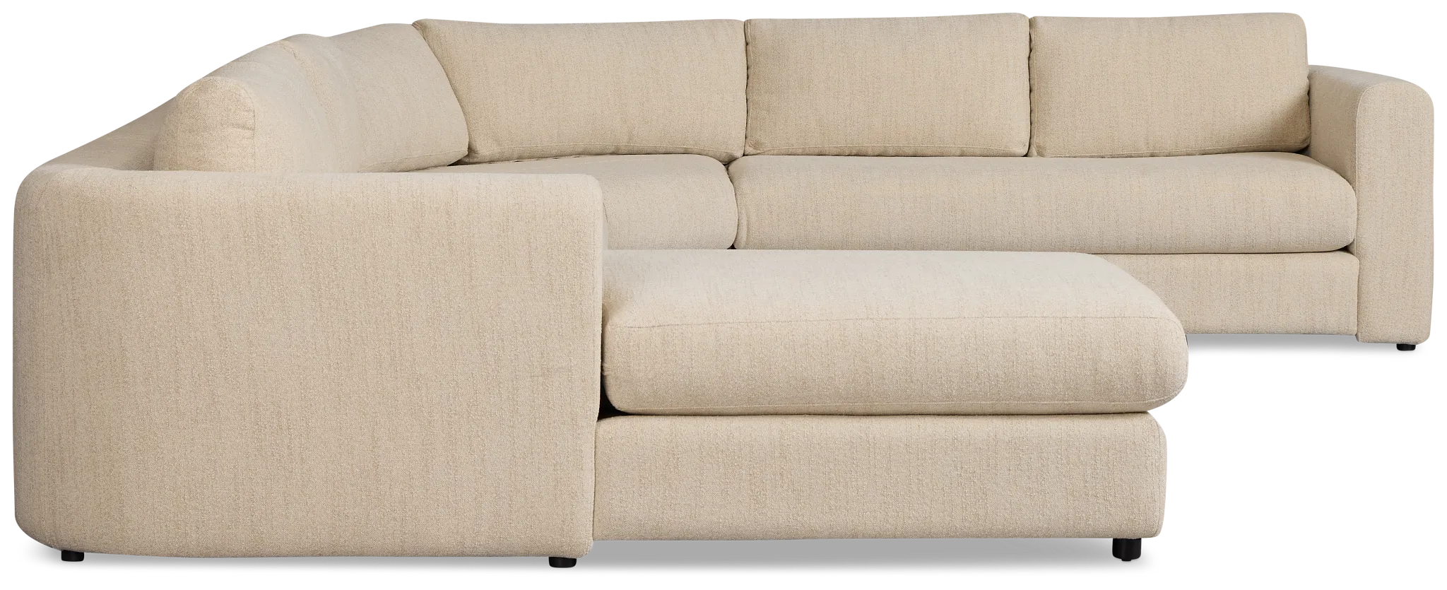 Alma Light Beige Fabric Medium Left Chaise Wedge Sectional