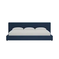 Grayton Peyton Dark Blue 44" Upholstered Platform Bed