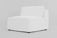 Destin Suave White Fabric Armless Chair