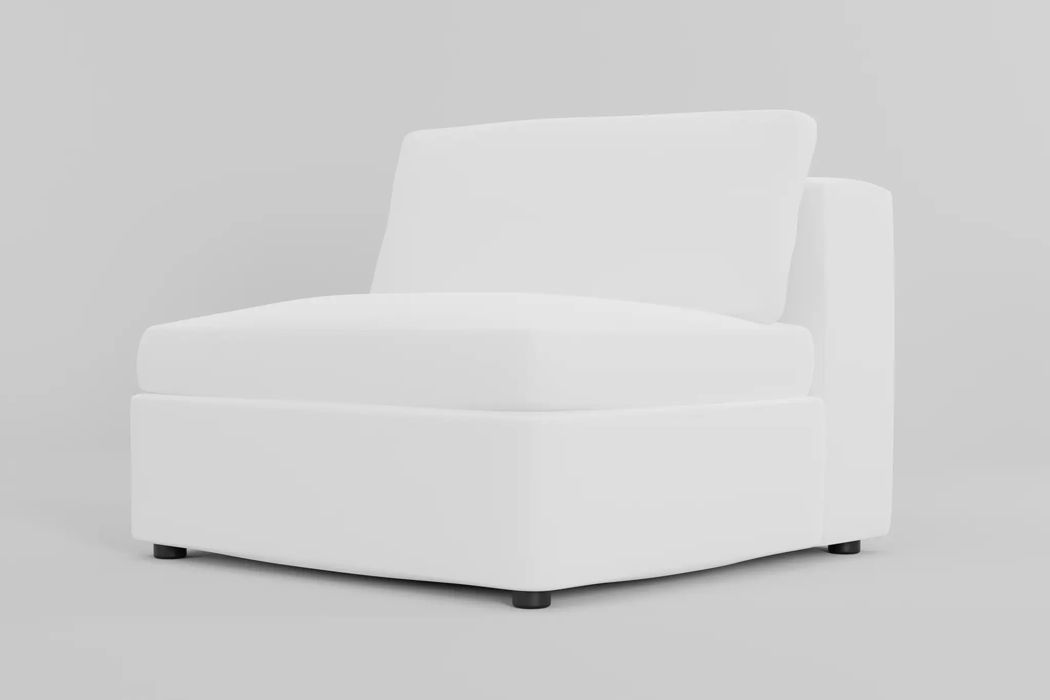 Destin Suave White Fabric Armless Chair Destin Suave White Fabric Armless Chair