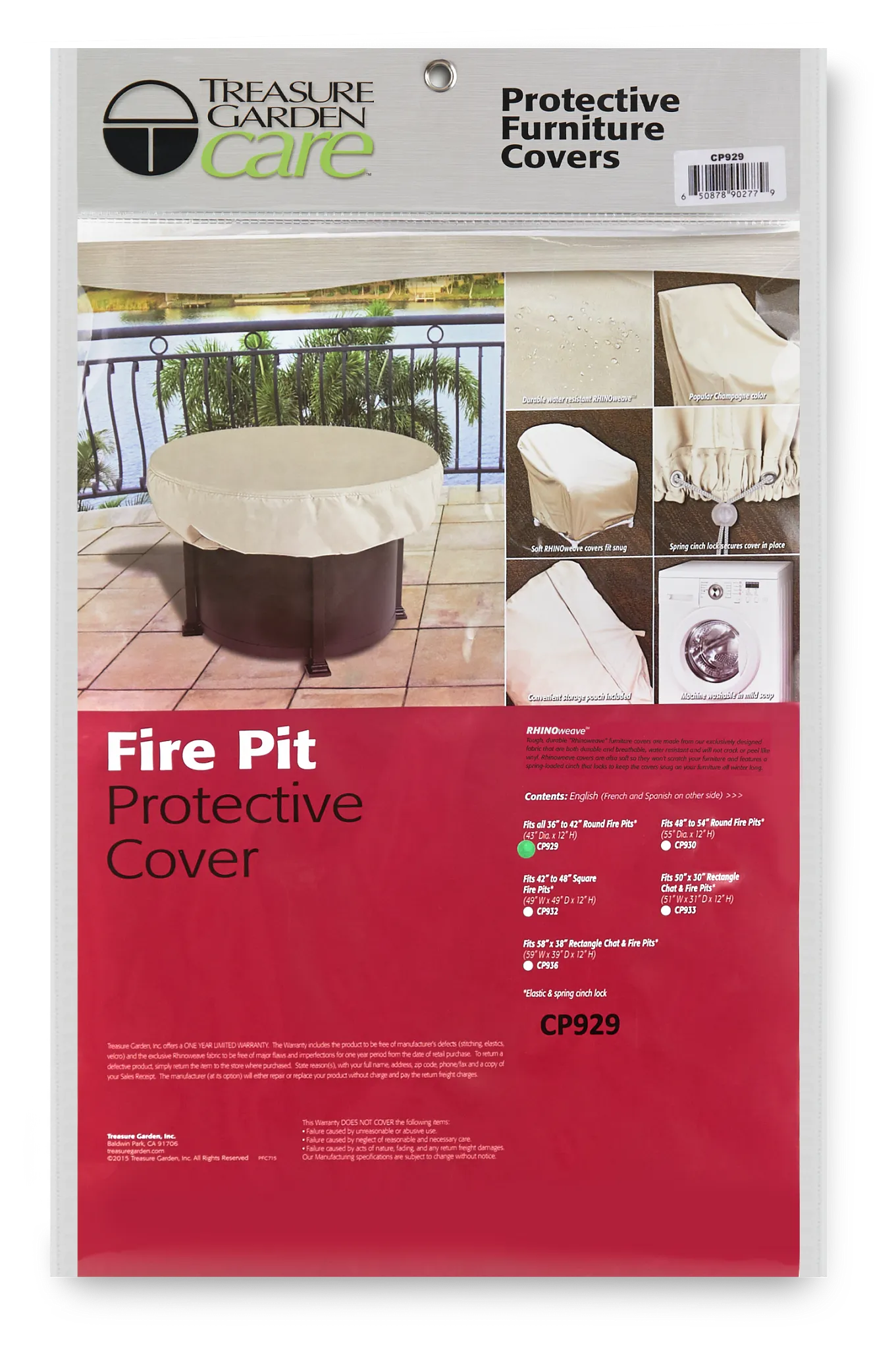 Khaki Round Fire Pit Outdoor Cover