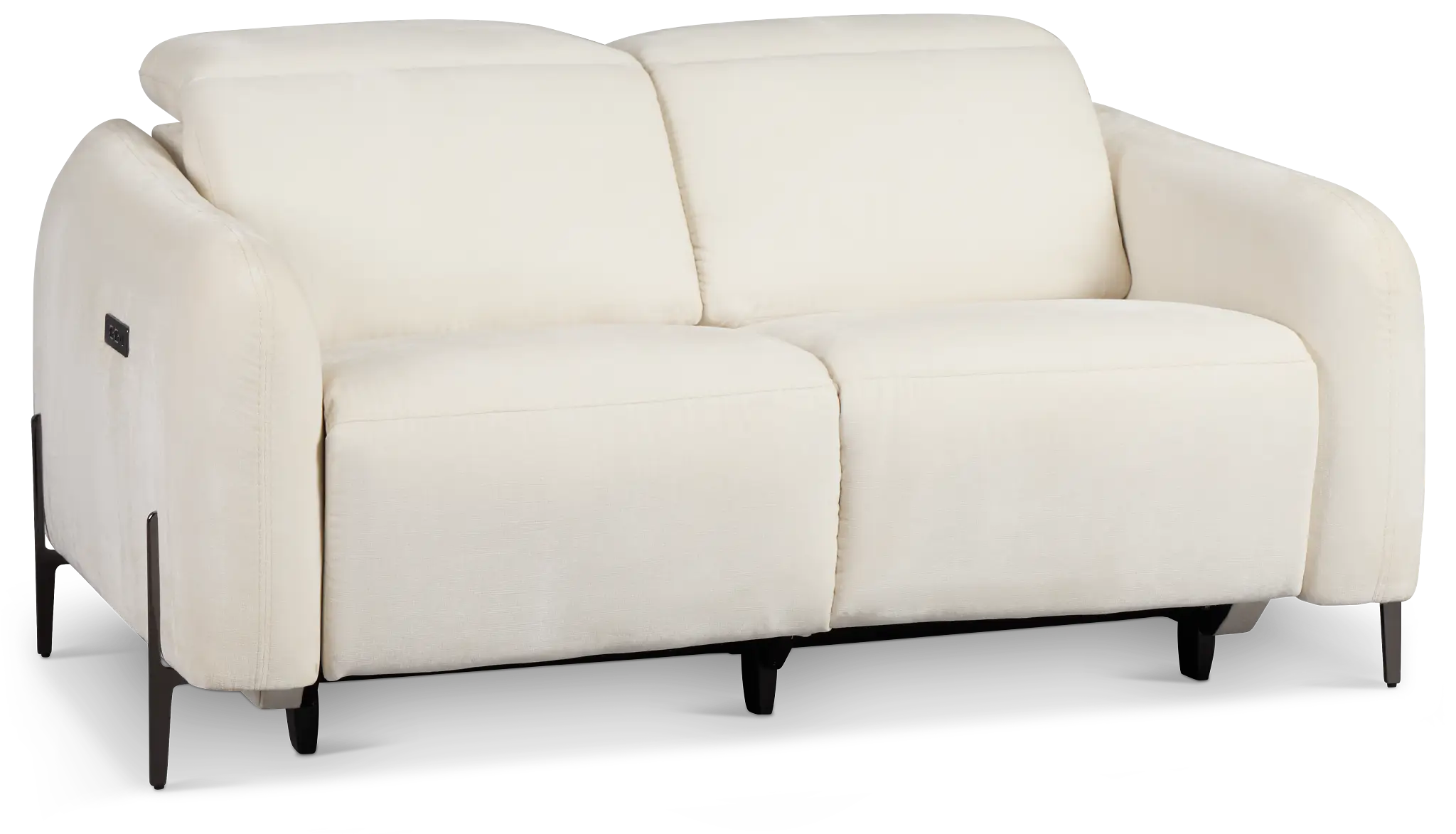 Zuri White Velvet Power Reclining Loveseat W/ Power Headrest Zuri White Velvet Power Reclining Loveseat W/ Power Headrest