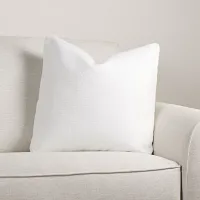 Suave White 20" Accent Pillow