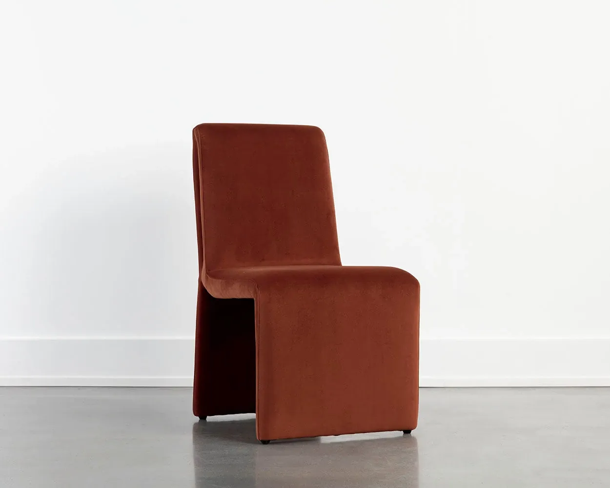Heron Orange Fabric Upholstered Side Chair