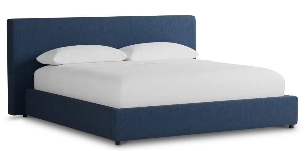 Grayton Revenue Dark Blue 44" Upholstered Platform Bed Grayton Revenue Dark Blue 44" Upholstered Platform Bed