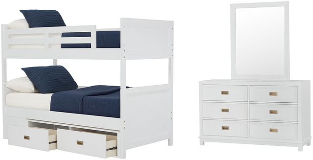 Ryder White Bunk Bed Storage Bedroom (1)