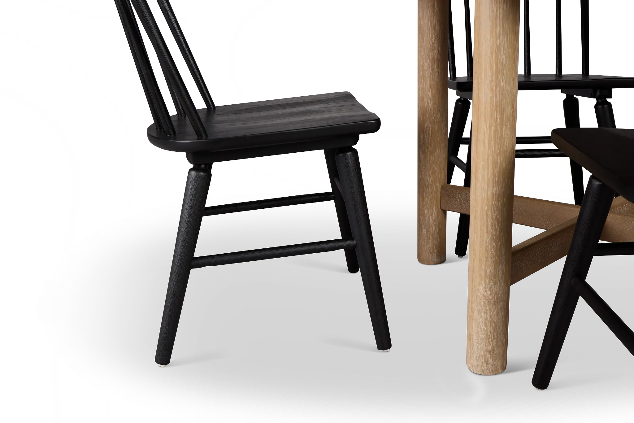 Taylor Light Tone Round Table & 4 Wood Chairs