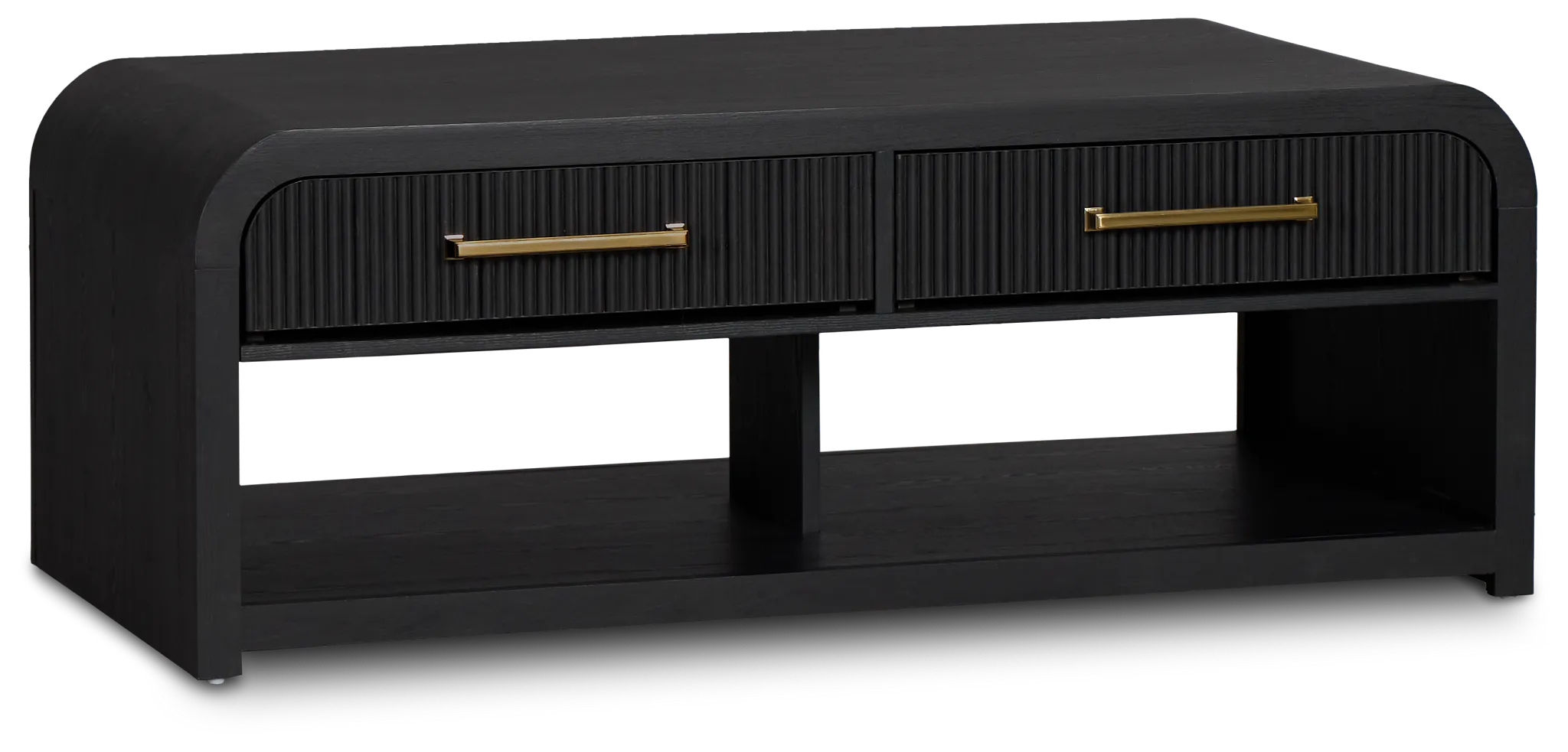 Lyndie Black Drawer Rectangular Coffee Table