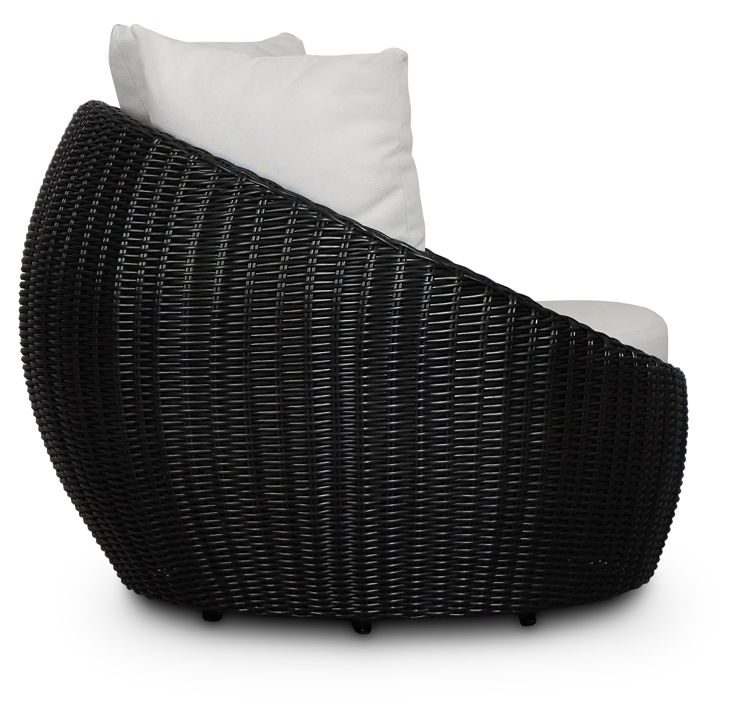 Montecito Black Curved Swivel Chair With Light Beige Cushions Montecito Black Curved Swivel Chair With Light Beige Cushions