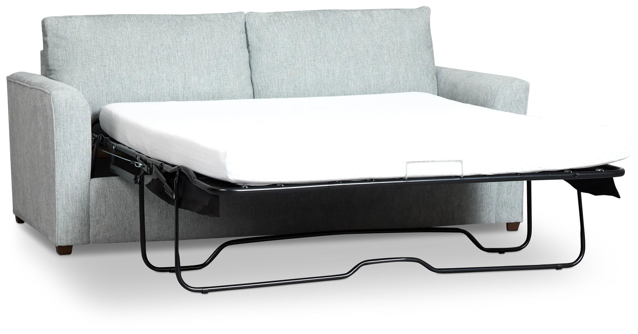 Shore Light Blue Fabric Memory Foam Sleeper