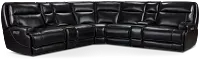 Casey Black Lthr/vinyl Large Dual Power Reclining Two-arm Sectional