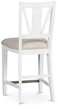 Heron Cove White 24" Upholstered Barstool