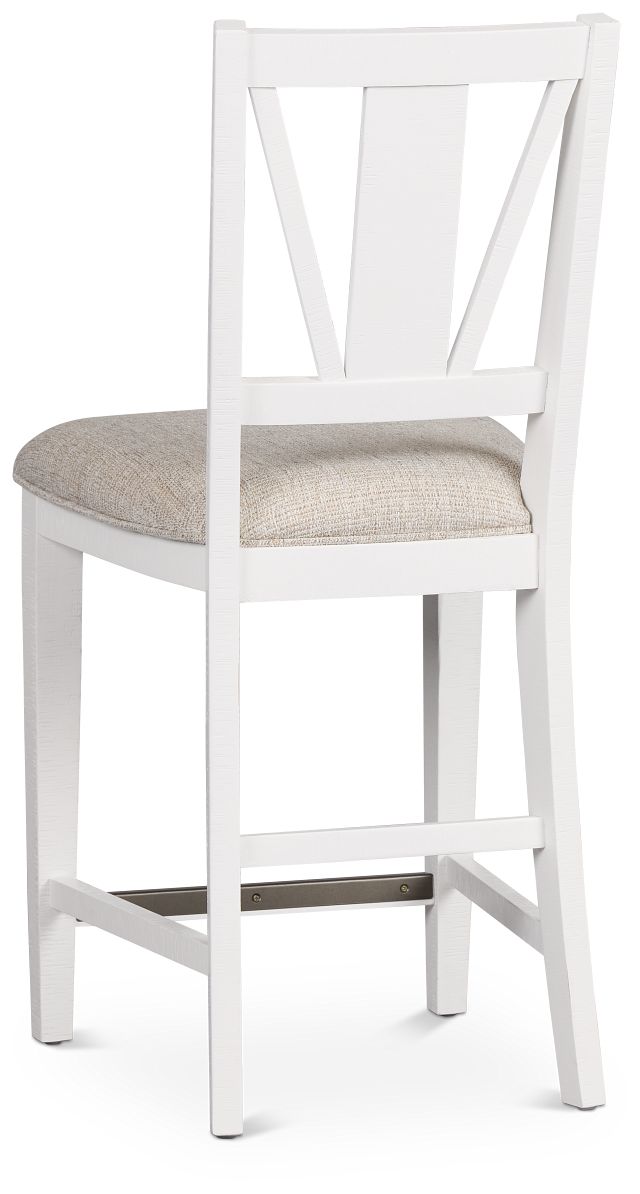 Heron Cove White 24" Upholstered Barstool