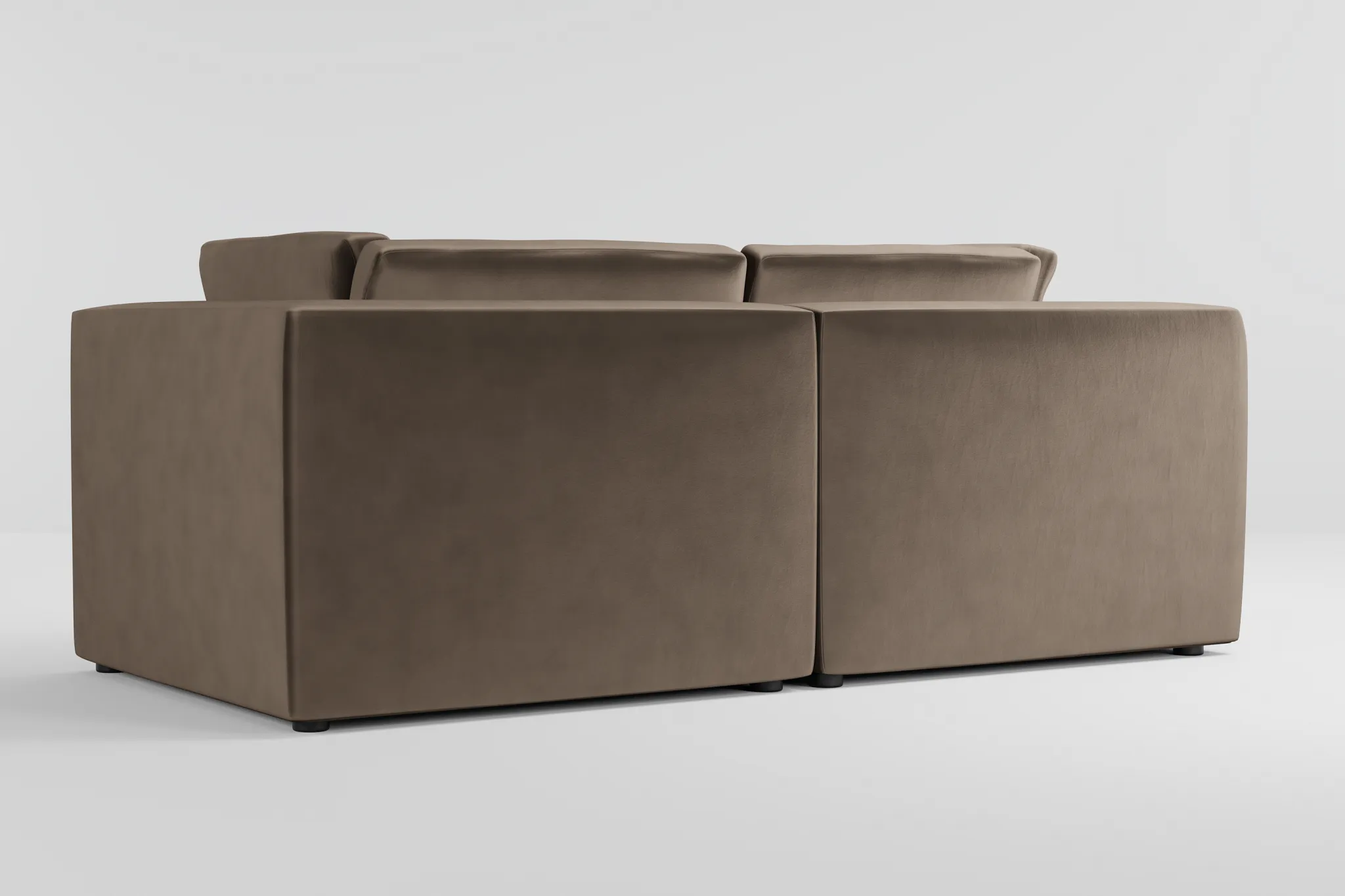 Destin Joya Beige Velvet 2-piece Modular Sofa
