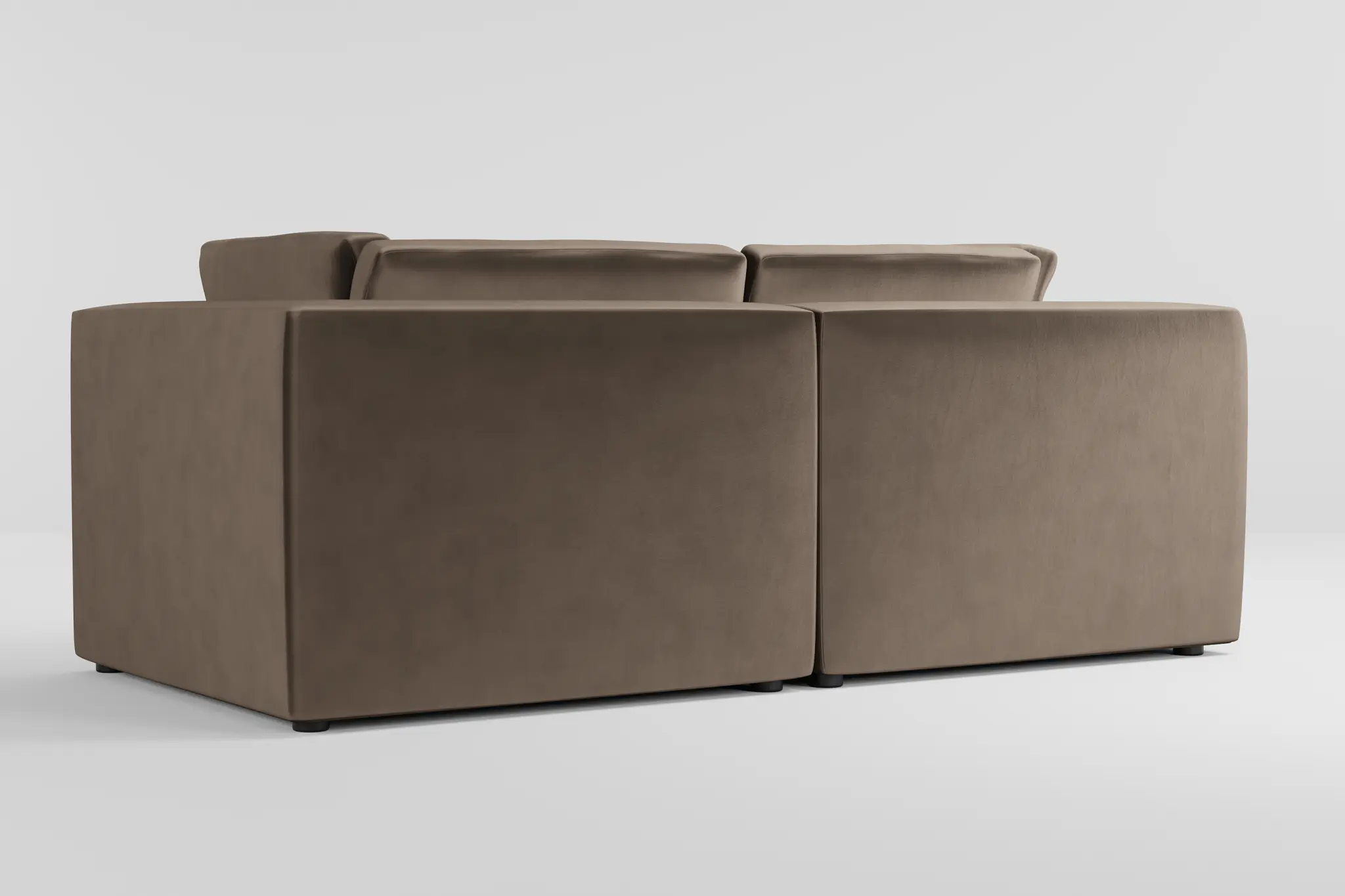 Destin Joya Beige Velvet 2-piece Modular Sofa Destin Joya Beige Velvet 2-piece Modular Sofa