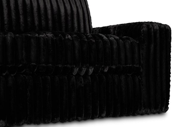 Teddy Black Fabric Medium Left Chaise Sectional