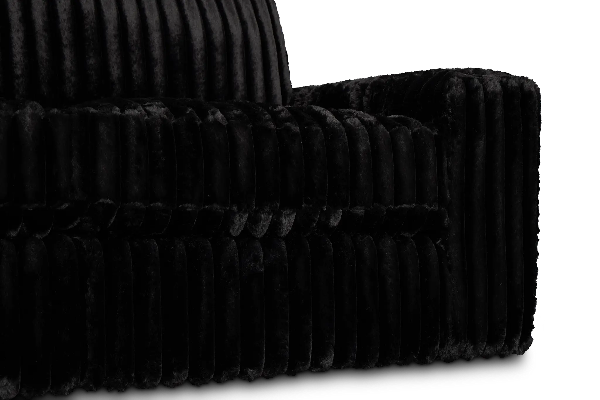 Teddy Black Fabric Medium Left Chaise Sectional Teddy Black Fabric Medium Left Chaise Sectional