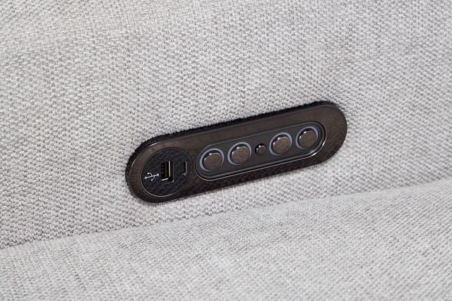 Callum Light Gray Storage Small Left Dual Power Chaise Sleeper Sectional