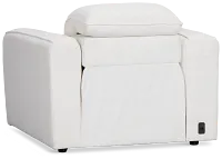 Ryland White Fabric Power Recliner With Power Headrest