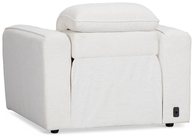 Ryland White Fabric Power Recliner With Power Headrest