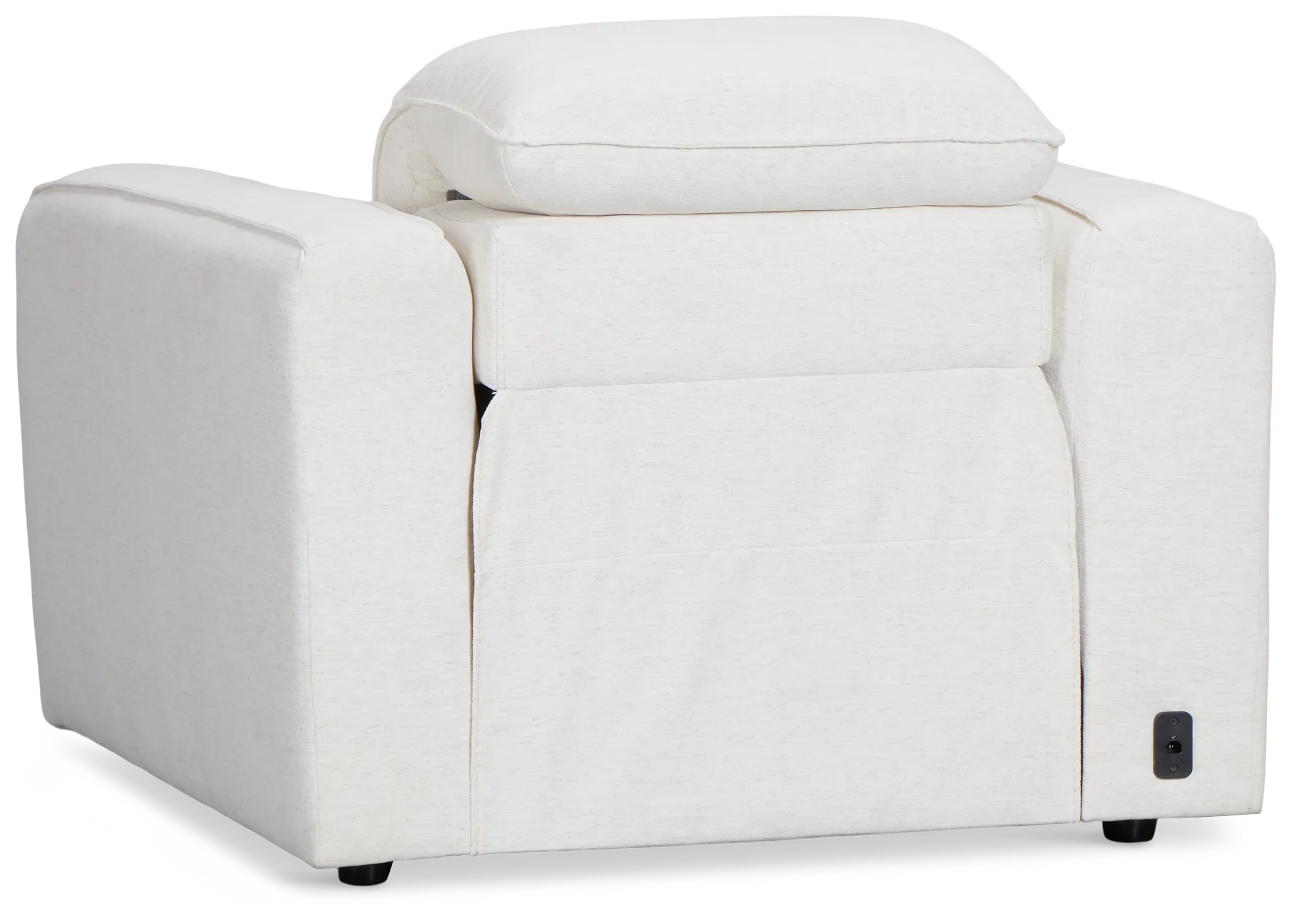 Ryland White Fabric Power Recliner With Power Headrest