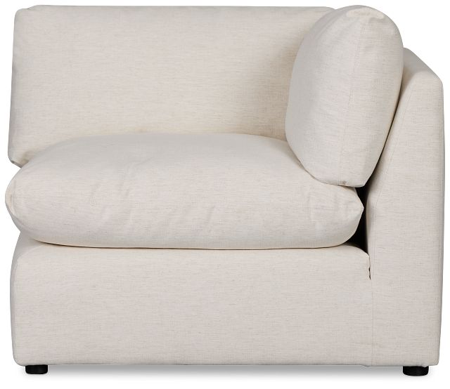 Serena White Fabric Corner Chair
