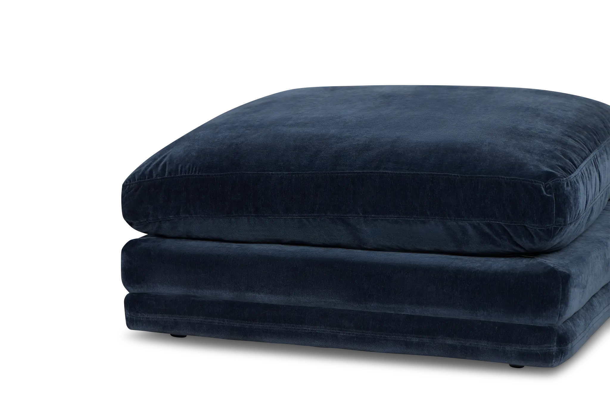 Jules Dark Blue Velvet Ottoman Jules Dark Blue Velvet Ottoman