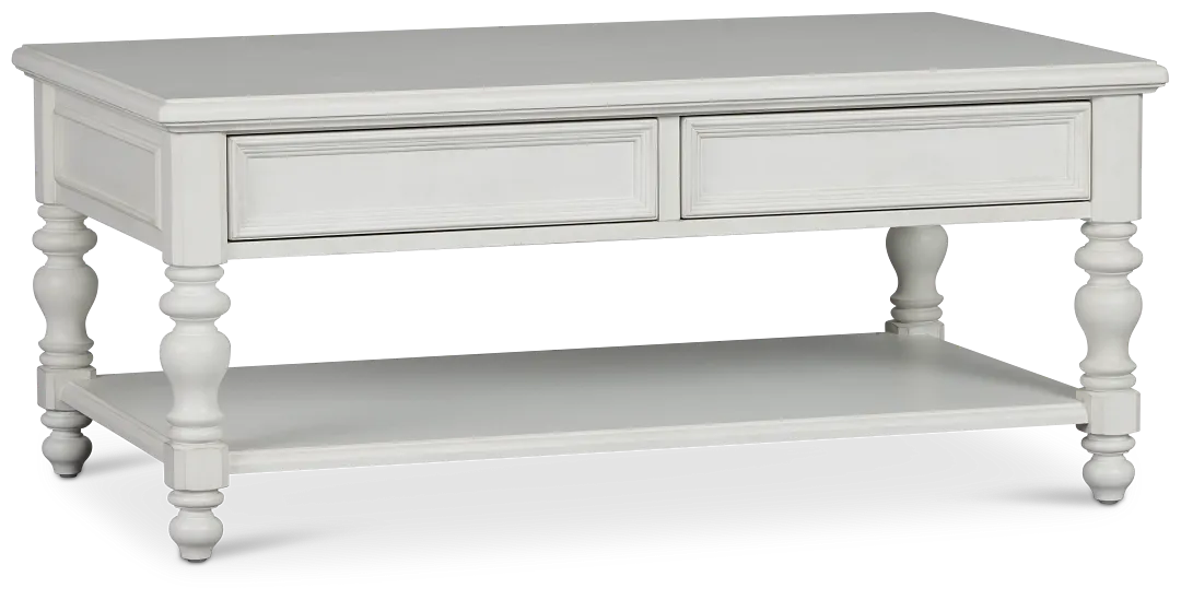 Savannah Ivory Storage Rectangular Coffee Table