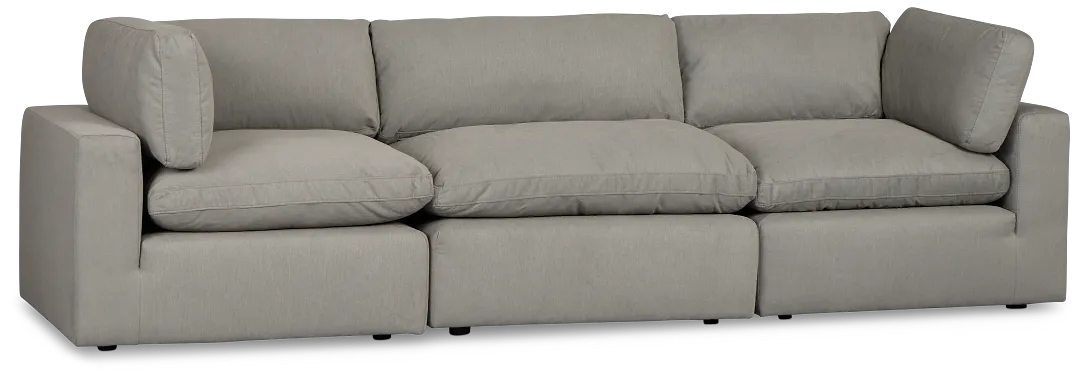 Grant Light Gray Fabric 3-piece Modular Sofa