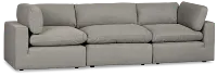 Grant Light Gray Fabric 3-piece Modular Sofa