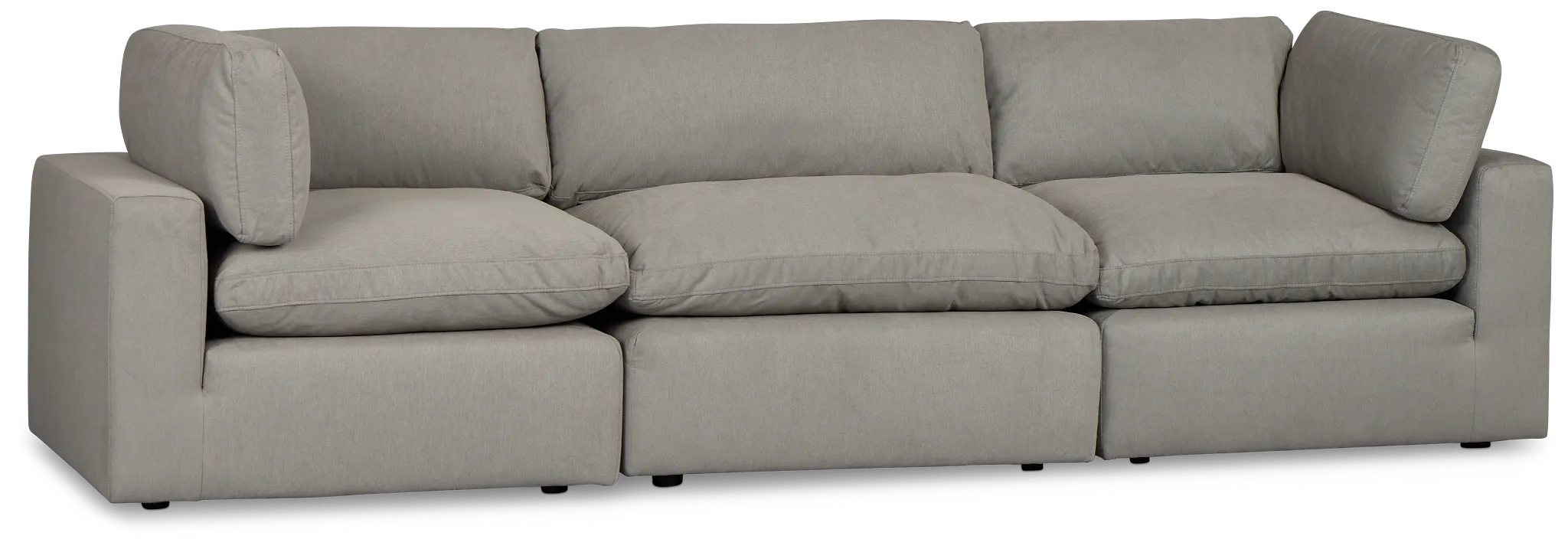 Grant Light Gray Fabric 3-piece Modular Sofa