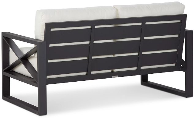 Linear Dark Gray White Aluminum Loveseat