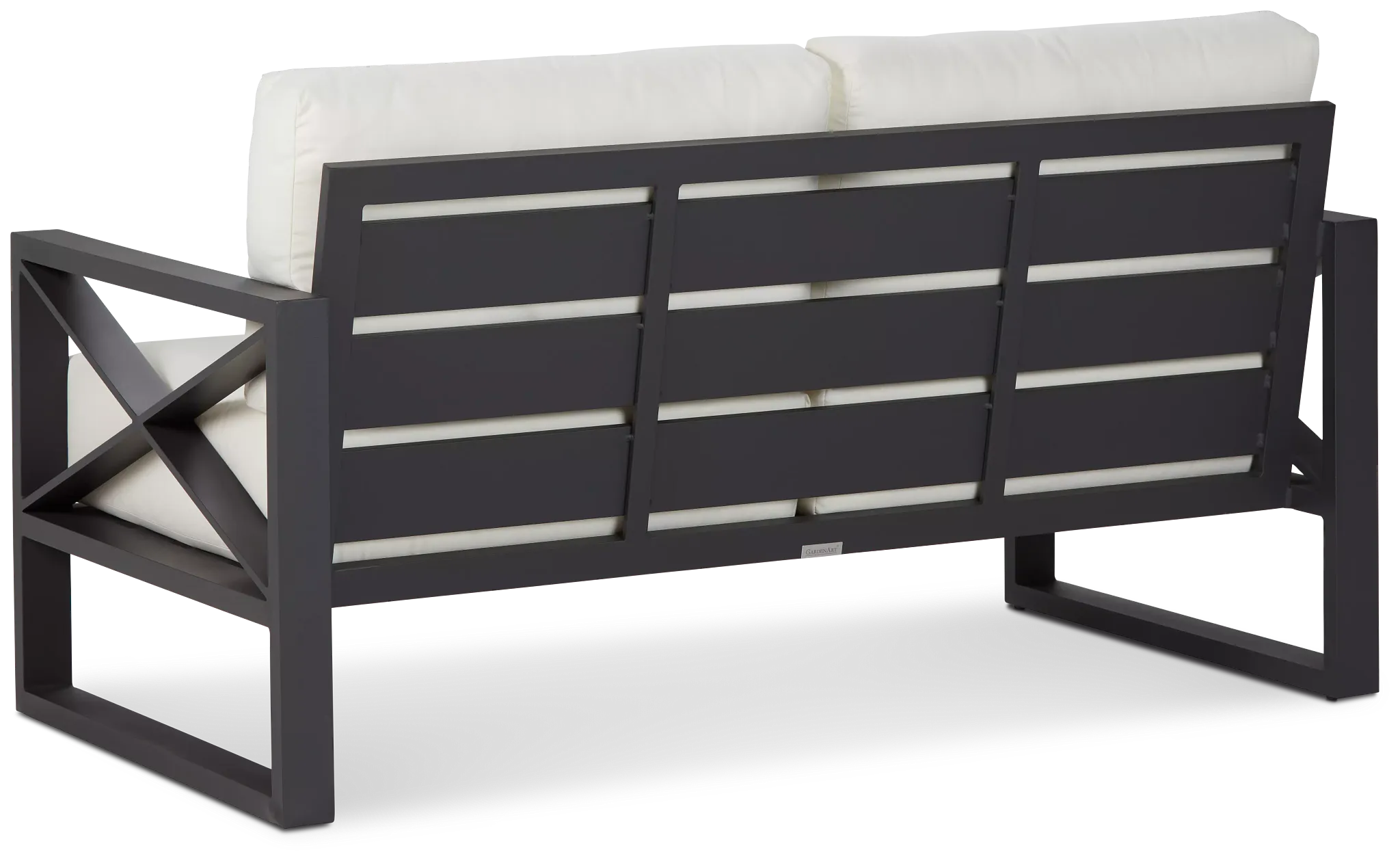 Linear Dark Gray White Aluminum Loveseat