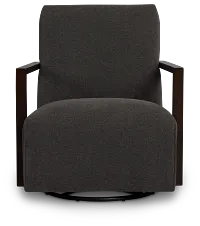 Lucas Dark Gray Fabric Swivel Rocker Glider