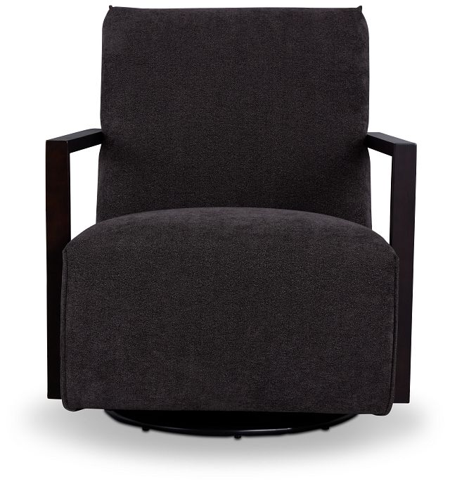Lucas Dark Gray Fabric Swivel Rocker Glider