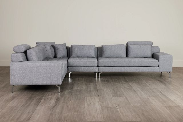 Onyx Dark Gray Fabric Medium Two-arm Sectional