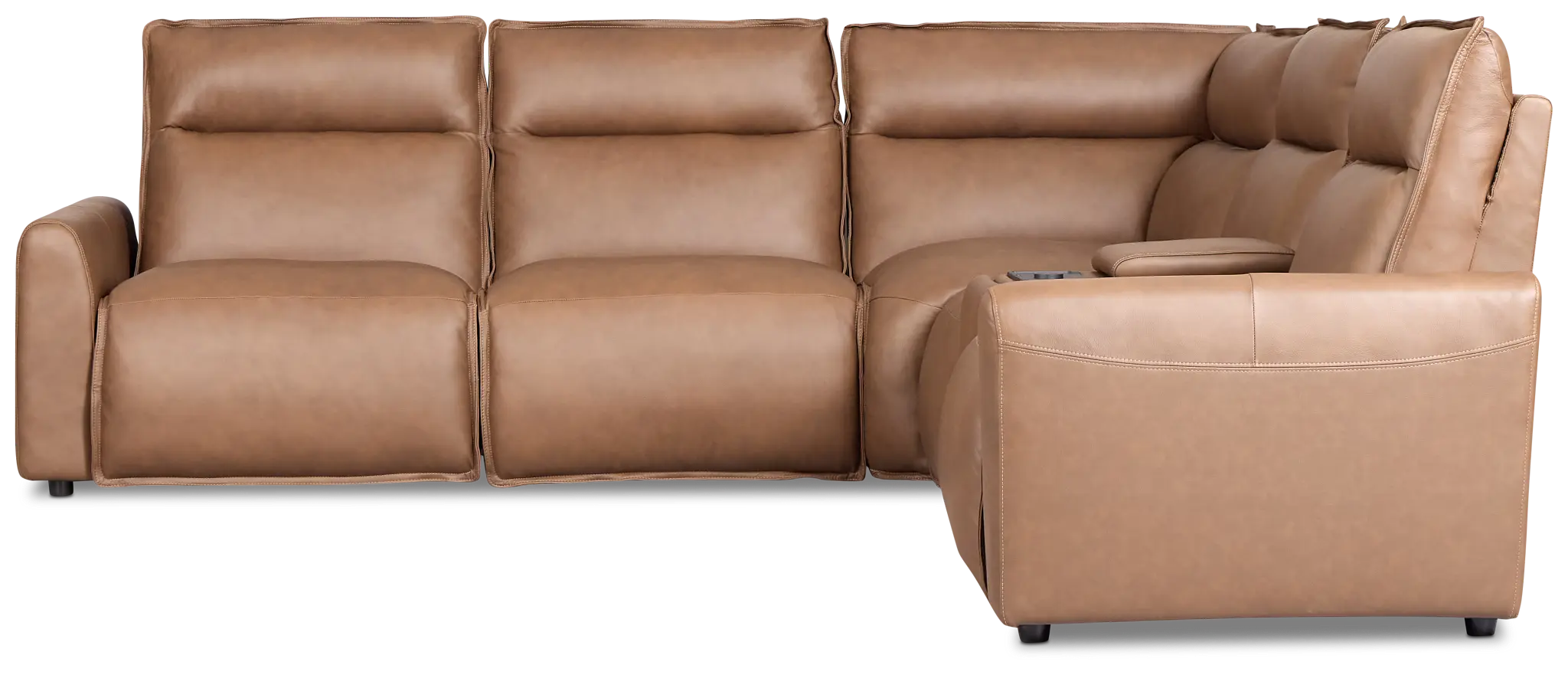 Edison Dark Brown Leather/Vinyl Medium Dual Power 2-arm Reclining Sectional Edison Dark Brown Leather/Vinyl Medium Dual Power 2-arm Reclining Sectional