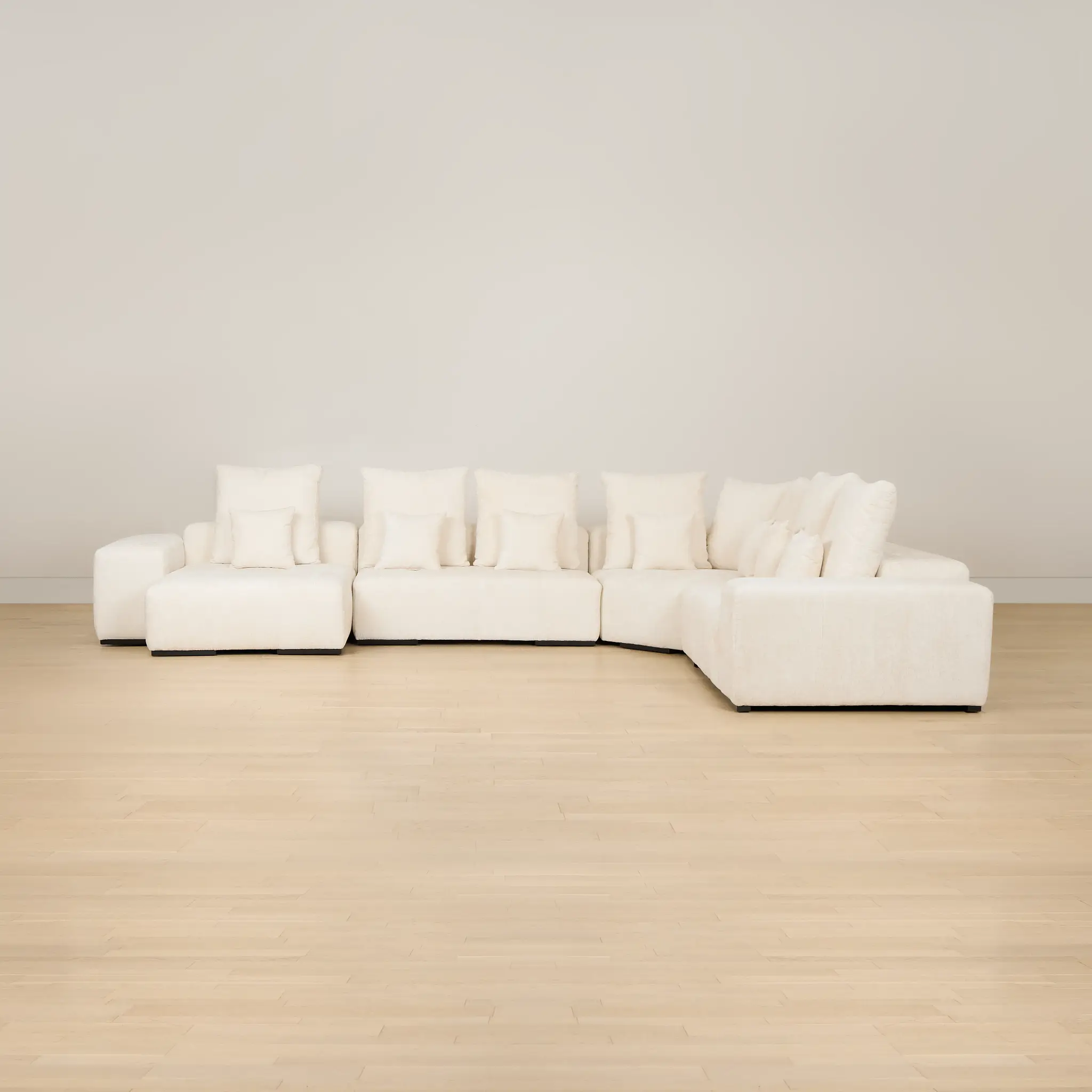 Skylar White Fabric Medium Left Chaise Sectional Skylar White Fabric Medium Left Chaise Sectional