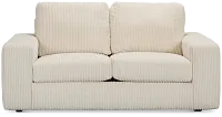 Charlie Ivory Fabric Loveseat