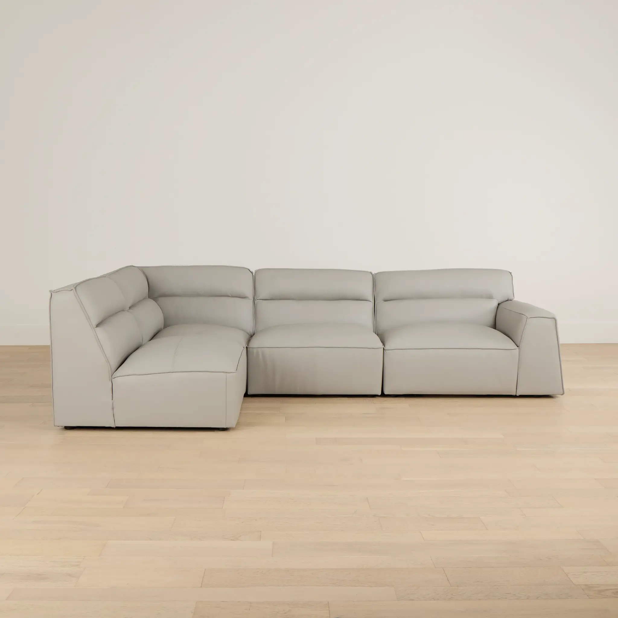 Blanca Gray Leather 4-piece Modular Sectional Blanca Gray Leather 4-piece Modular Sectional