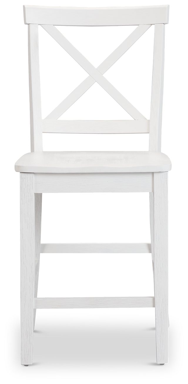 Woodstock White 24" Wood Barstool