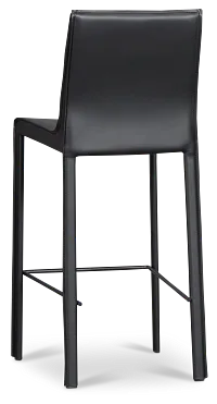 Lagos Black 27" Upholstered Barstool