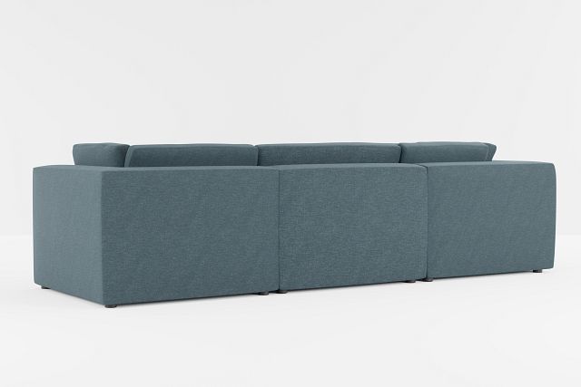 Destin Elevation Dark Blue Fabric 5pc Bumper Sectional